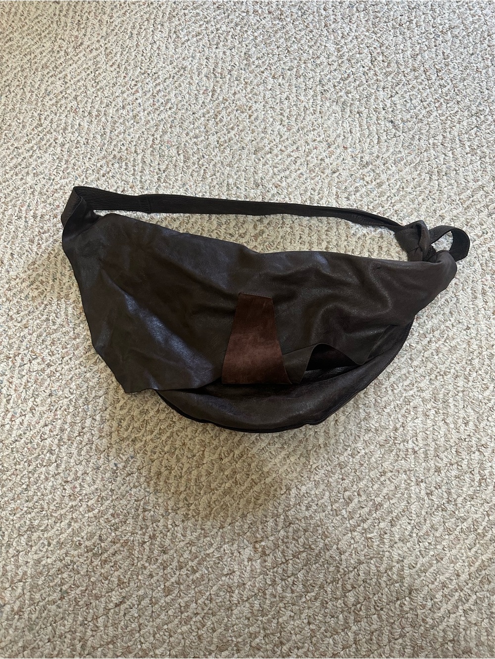 Bolu Soft Leather Hobo Crossiant Bag Chocolate Brown